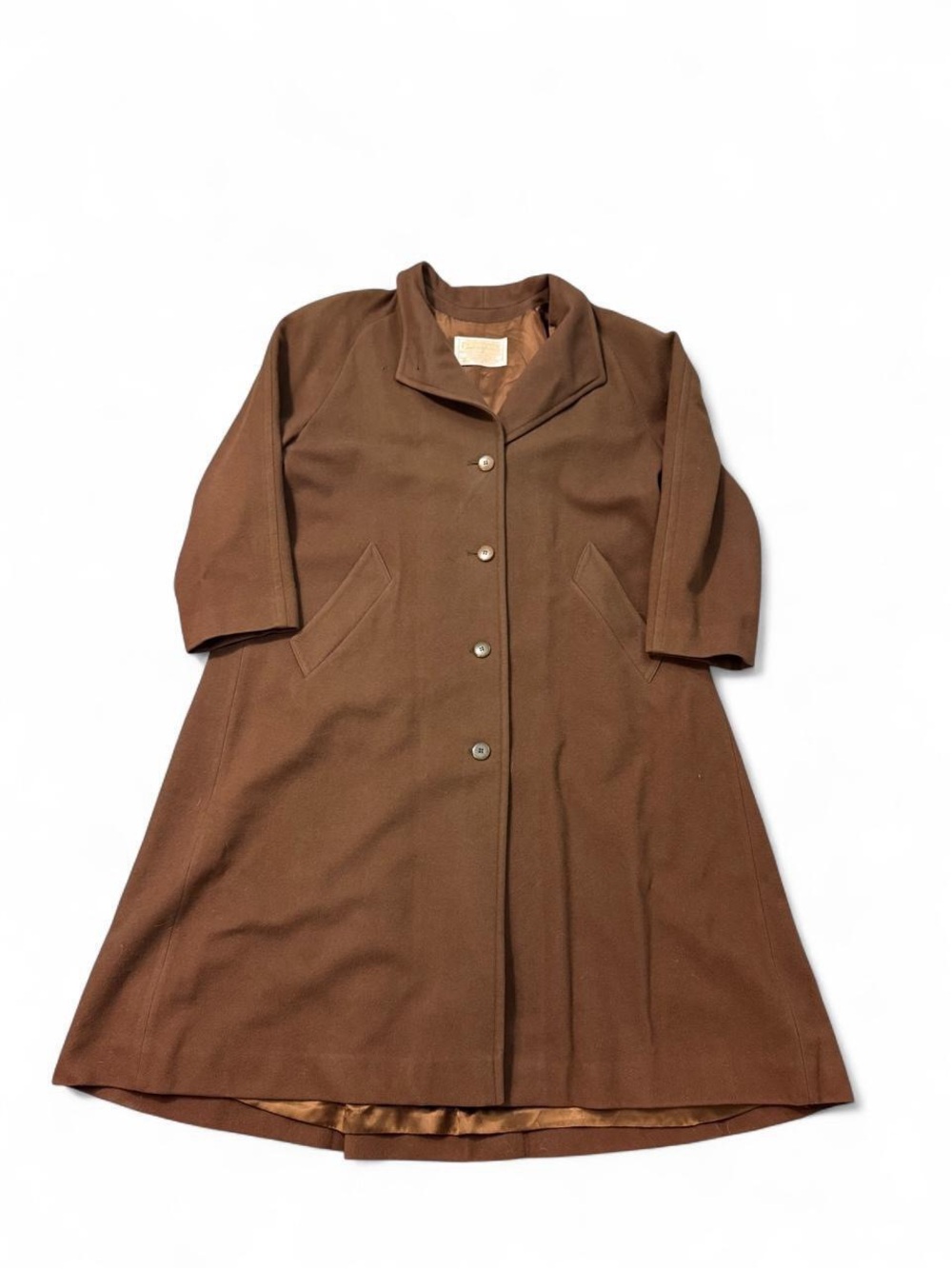 Vintage 60s 70s Pendleton wool long duster coat brown 16 women’s trench USA